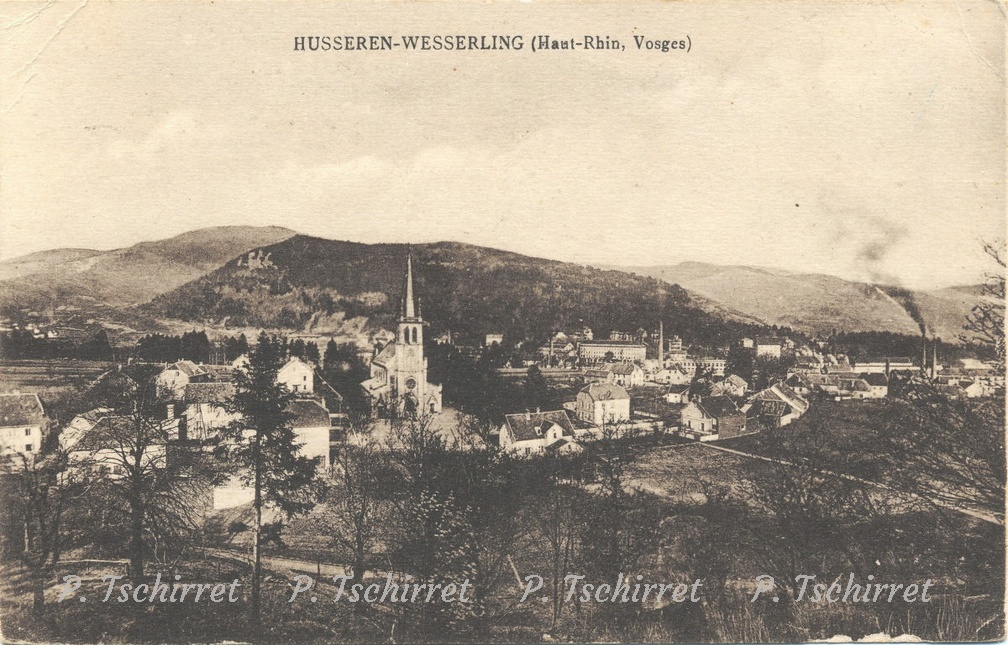 Husseren-vue-du-Bannwehr-eglise-et-usines-1927