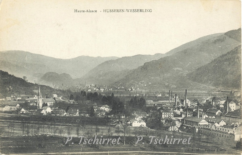 Husseren-vue-du-Stoerenbourg-eglise-et-usines-1914