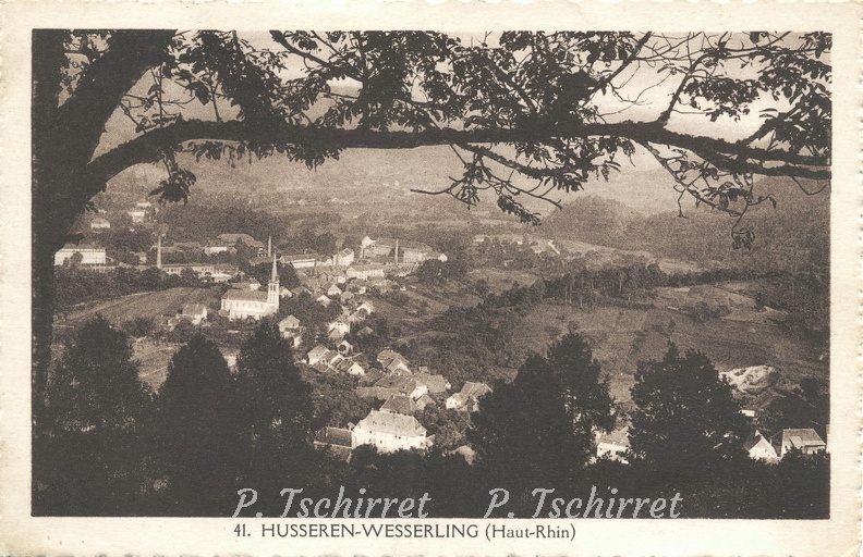 Husseren-vue-du-Husselberg-eglise-et-usines-1934