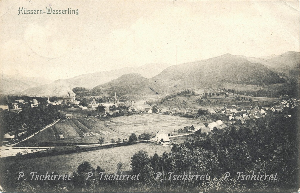 Husseren-vue-du-chateau-eau-vers-eglise-1905