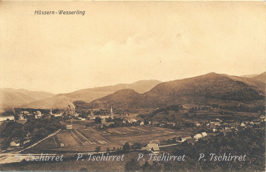 Husseren-vue-du-chateau-eau-vers-eglise-1914-r