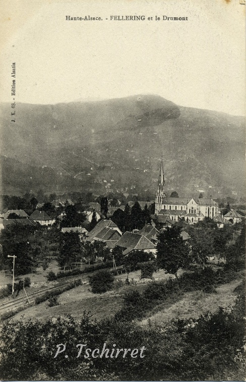 Fellering-vue-sur-Eglise-et-Drumont-1914