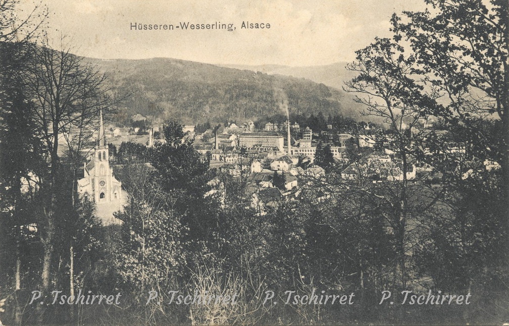 Husseren-vue-du-Bannwehr-eglise-et-centre-1923